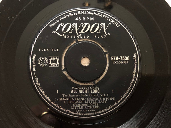 Little Richard : The Fabulous Little Richard Vol.1 - All Night Long (7", EP, 4 P)
