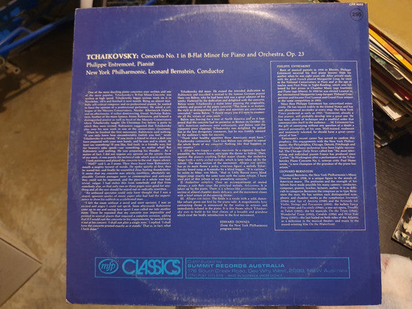 Pyotr Ilyich Tchaikovsky - Philippe Entremont, Leonard Bernstein, New York Philharmonic : Piano Concerto No. 1 (LP)