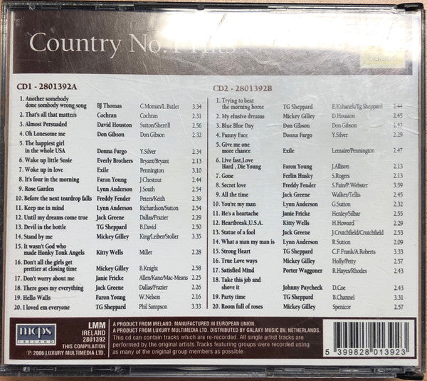Various : Country No.1 Hits (2xCD, Comp)