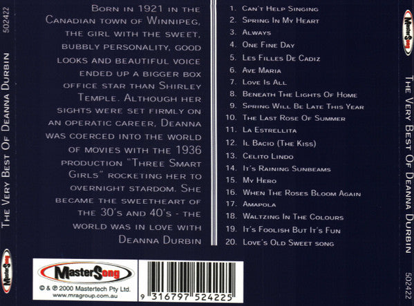 Deanna Durbin : The Very Best Of Deanna Durbin (CD, Album)