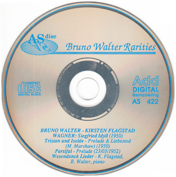 Wagner*, Bruno Walter, Kirsten Flagstad : Siegfried Idyll, Tristan Und Isolde, Parsifal, Wesendonck Lieder (CD, Comp, RM)