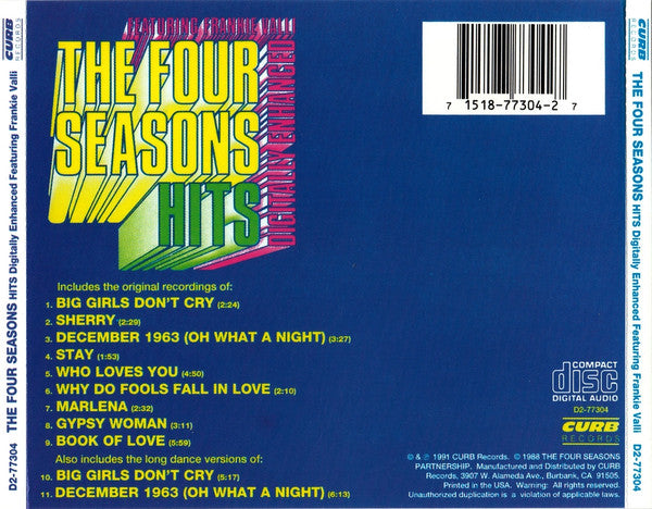 The Four Seasons Featuring Frankie Valli : Hits (CD, Comp)