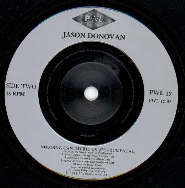 Jason Donovan : Nothing Can Divide Us (7", Single)