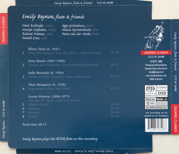 Emily Beynon, Hilary Tann, Amy Beach*, Sally Beamish, Thea Musgrave, Louise Farrenc : Flute & Friends (SACD, Hybrid, Multichannel, Album)