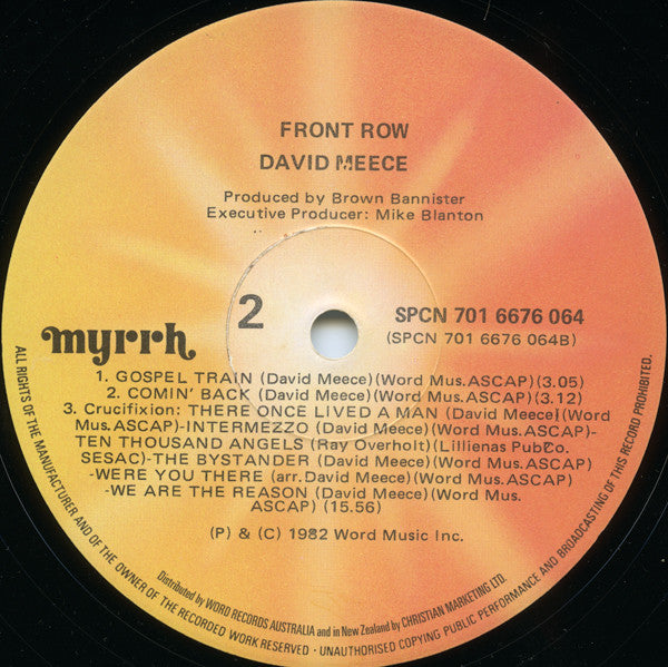 David Meece : Front Row (LP, Album)