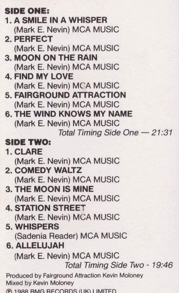 Fairground Attraction : The First Of A Million Kisses (Cass, Album)