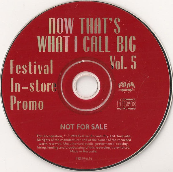 Various : Now That's What I Call Big Vol. 5 (CD, Comp, Promo)