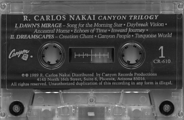 R. Carlos Nakai : Canyon Trilogy (Native American Flute Music) (Cass, Album, Cle)