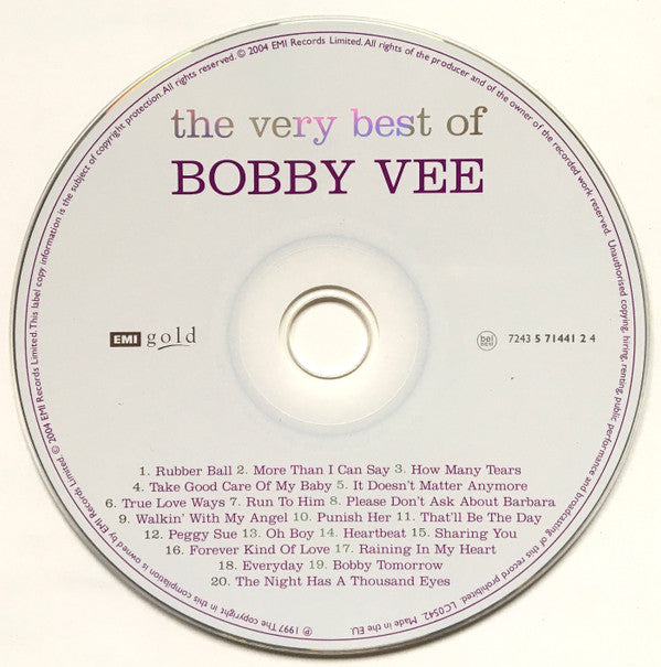 Bobby Vee : The Very Best Of Bobby Vee (CD, Comp, RE)