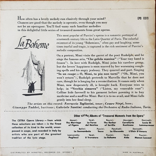 Giacomo Puccini : La Boheme Vol. 2 (7", EP)