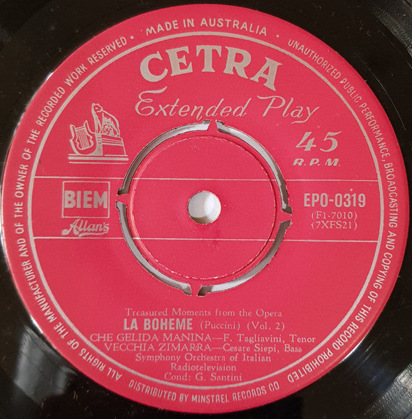 Giacomo Puccini : La Boheme Vol. 2 (7", EP)