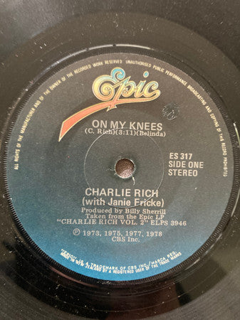 Charlie Rich : On My Knees (7", Single)