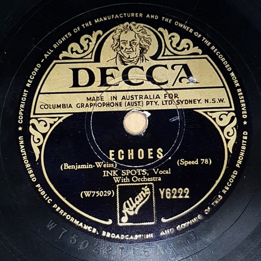 The Ink Spots : Echoes / Bewildered (Shellac, 10")