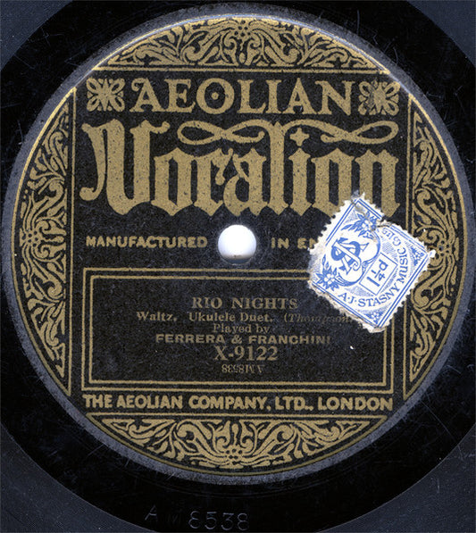 Ferera And Franchini : Rio Nights / Lalawana Lullaby (Shellac, 10")