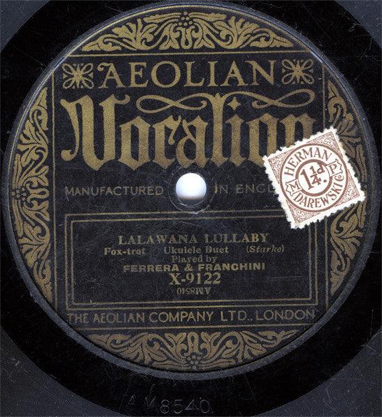 Ferera And Franchini : Rio Nights / Lalawana Lullaby (Shellac, 10")