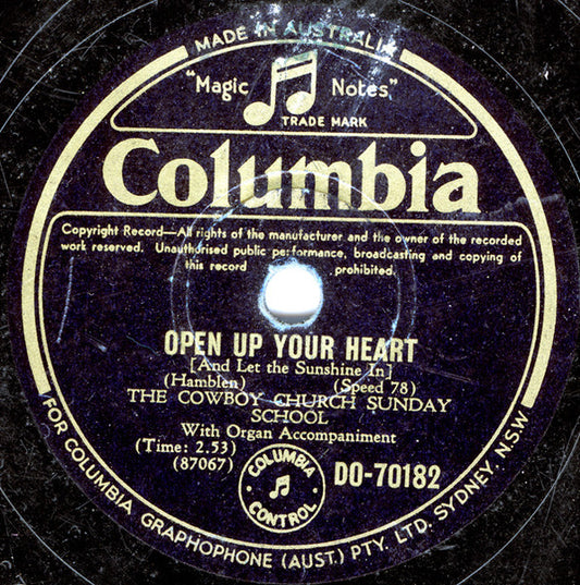 The Cowboy Church Sunday School : Open Up Your Heart (And Let The Sunshine In) / The Lord Is Counting On You (Shellac, 10")