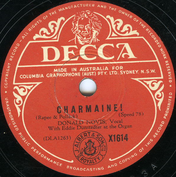 Donald Novis : Angela Mia (My Angel) / Charmaine! (Shellac, 10")