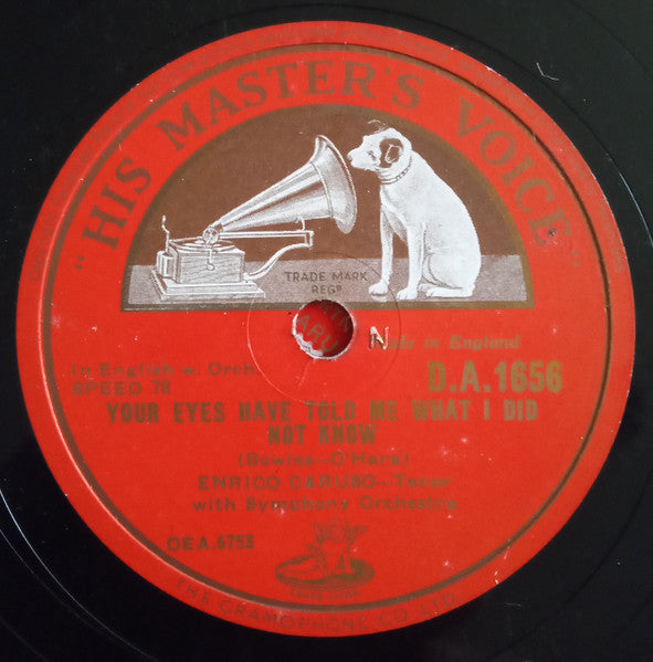 Enrico Caruso : Your Eyes Have Told Me What I Did Not Know / Trusting Eyes (Shellac, 10", RE, RP, N T)