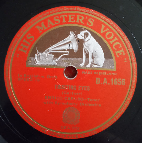 Enrico Caruso : Your Eyes Have Told Me What I Did Not Know / Trusting Eyes (Shellac, 10", RE, RP, N T)