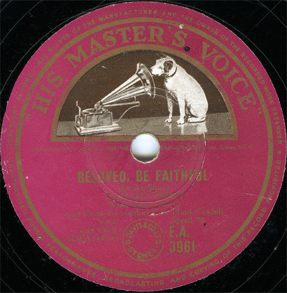 Donald Peers : My Baby Told Me That She Loves Me / Beloved, Be Faithful (Shellac, 10")