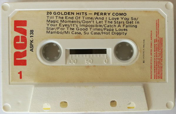 Perry Como : 20 Golden Hits (Cass, Comp)