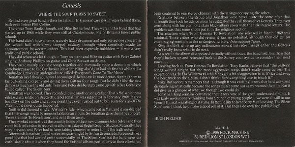 Genesis : Where The Sour Turns To Sweet (CD, Album, Mono, RE)