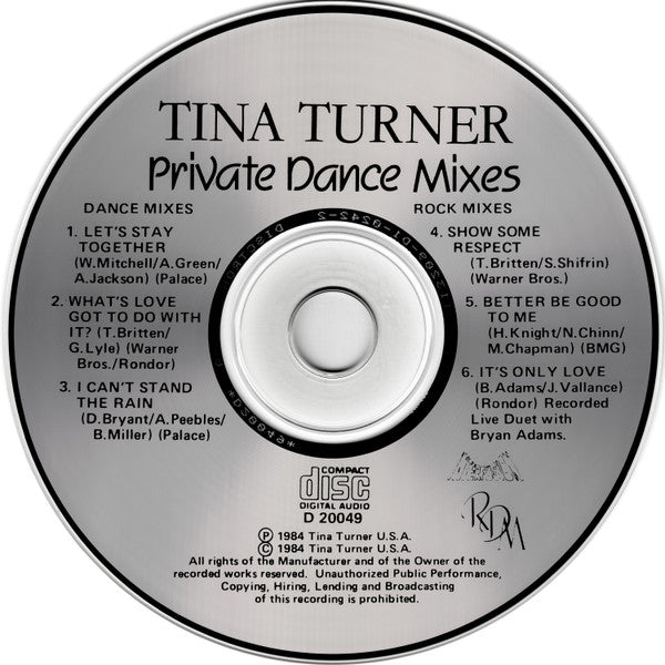 Tina Turner : Private Dance Mixes (CD, Comp)