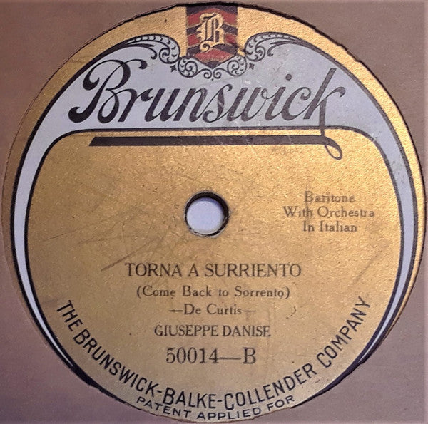 Giuseppe Danise : La Paloma / Torna A Surriento (Shellac, 12")