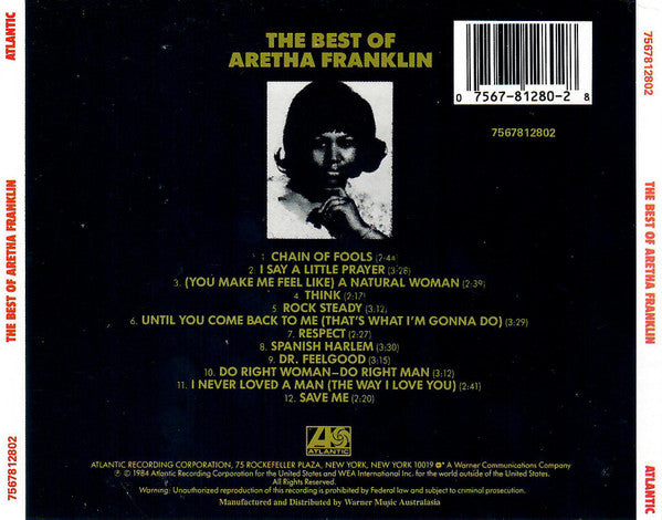 Aretha Franklin : The Best Of Aretha Franklin (CD, Comp)