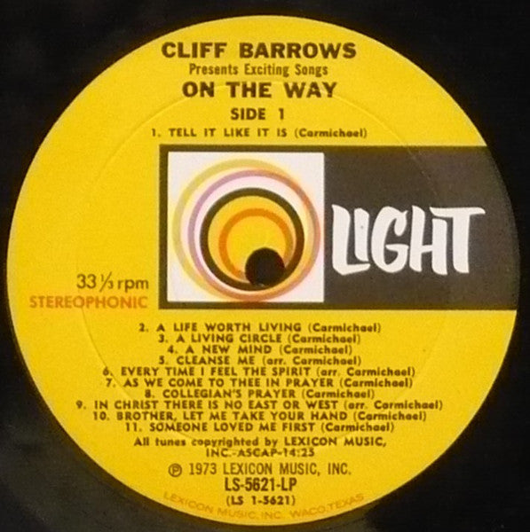 Cliff Barrows, Ralph Carmichael : Cliff Barrows Presents Exciting Songs On The Way (LP, Album)
