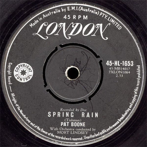 Pat Boone : Spring Rain (7", Single, Sil)