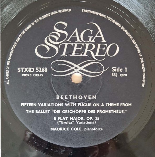 Beethoven* • Maurice Cole : Variations Op. 34 In F Major & Op. 35 "Eroica" / Rondo In G Major Op. 51 No. 2 (LP, Album)