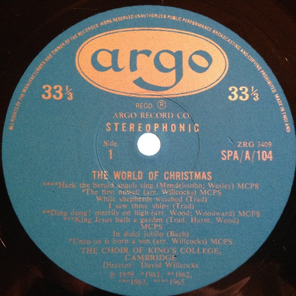 The Choir Of King's College, Cambridge* Director David Willcocks : The World Of Christmas (LP)