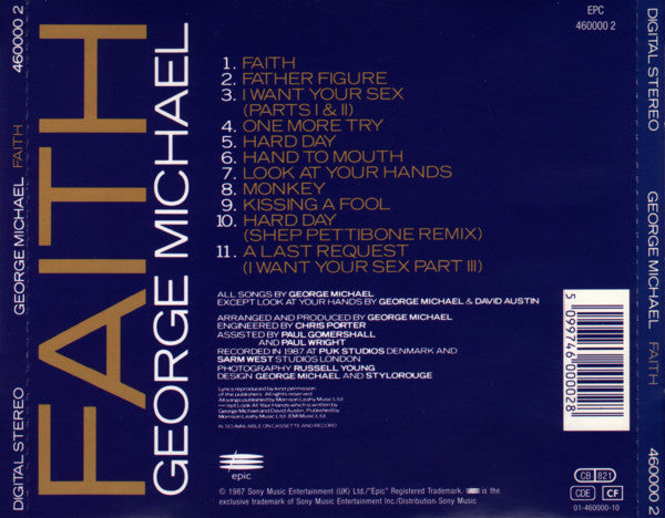 George Michael : Faith (CD, Album, RE)