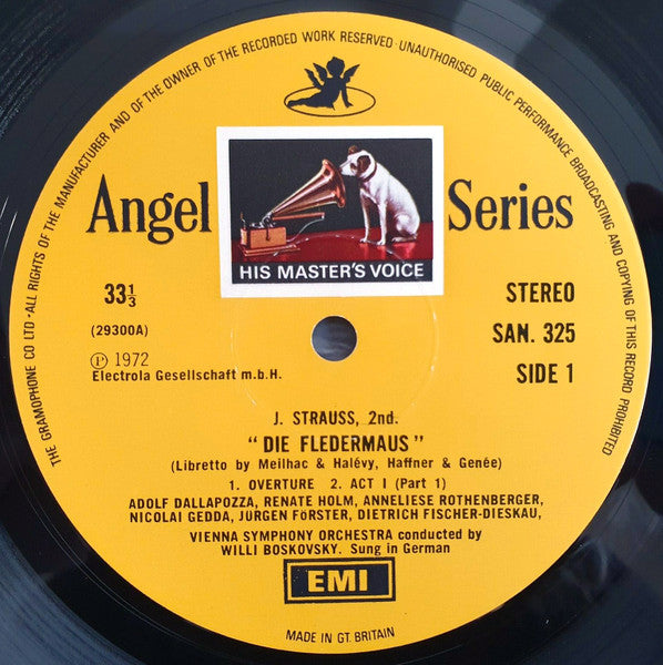 Willi Boskovsky Conducts Johann Strauss Jr. With Anneliese Rothenberger, Dietrich Fischer-Dieskau . Nicolai Gedda : Die Fledermaus (2xLP + Box)