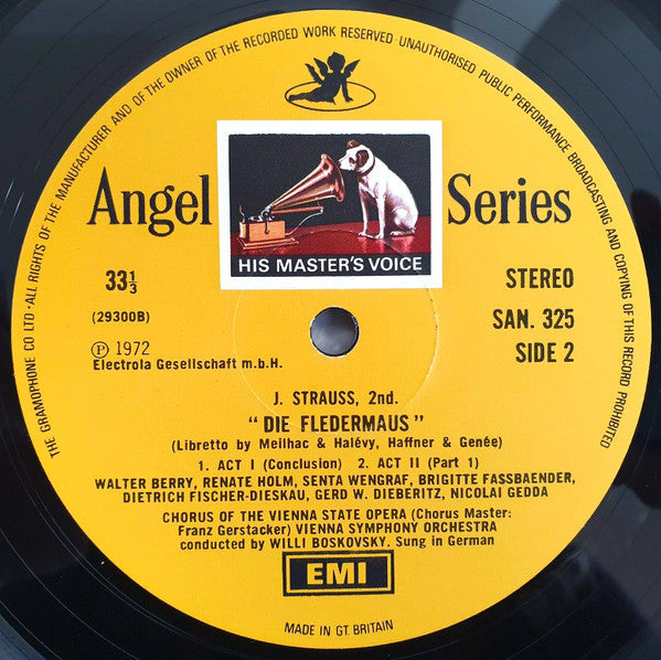 Willi Boskovsky Conducts Johann Strauss Jr. With Anneliese Rothenberger, Dietrich Fischer-Dieskau . Nicolai Gedda : Die Fledermaus (2xLP + Box)