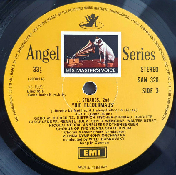 Willi Boskovsky Conducts Johann Strauss Jr. With Anneliese Rothenberger, Dietrich Fischer-Dieskau . Nicolai Gedda : Die Fledermaus (2xLP + Box)