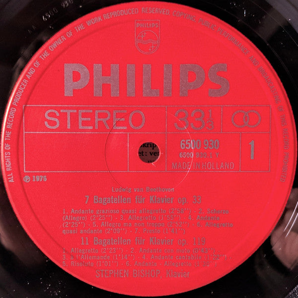 Beethoven* – Stephen Bishop (3) : Bagatellen op.33, 119 Und 126 (LP)