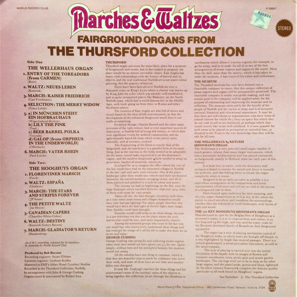 Various : Marches And Waltzes (Fairground Organs From The Thursford Collection) (LP, Album, Club, RE)