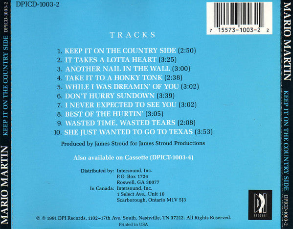 Mario Martin (5) : Keep It On The Country Side (CD, Album)