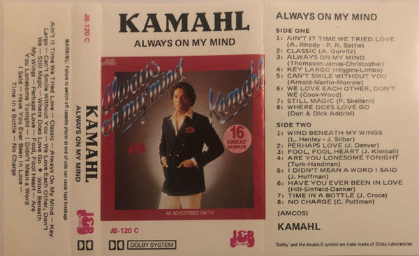 Kamahl : Always On My Mind (Cass, Album)