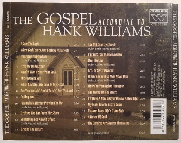 Hank Williams : The Gospel According To Hank Williams (CD, Comp)