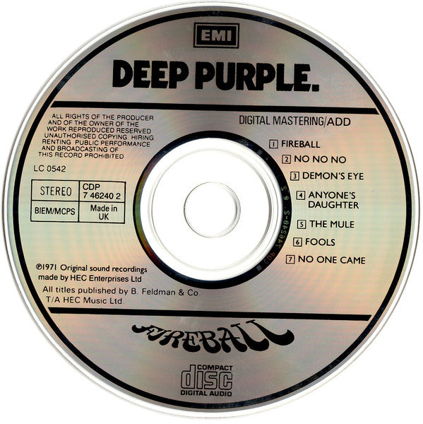Deep Purple : Fireball (CD, Album, RE)