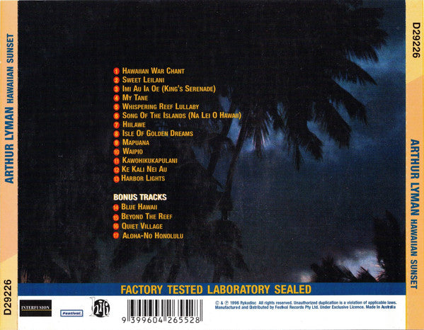 Arthur Lyman : Hawaiian Sunset (CD, Album, RE, RM)