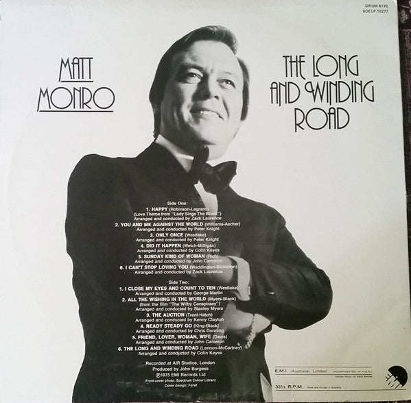Matt Monro : The Long And Winding Road (LP, Album)