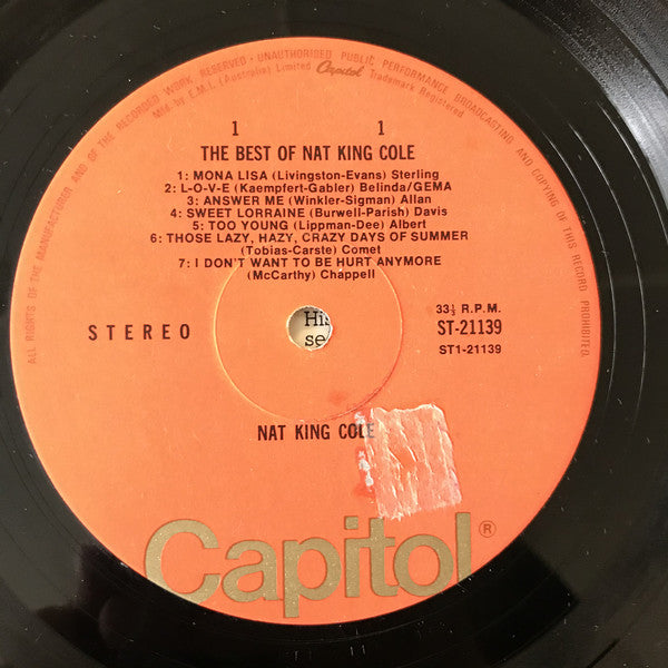 Nat King Cole : The Best Of Nat King Cole (LP, Comp)