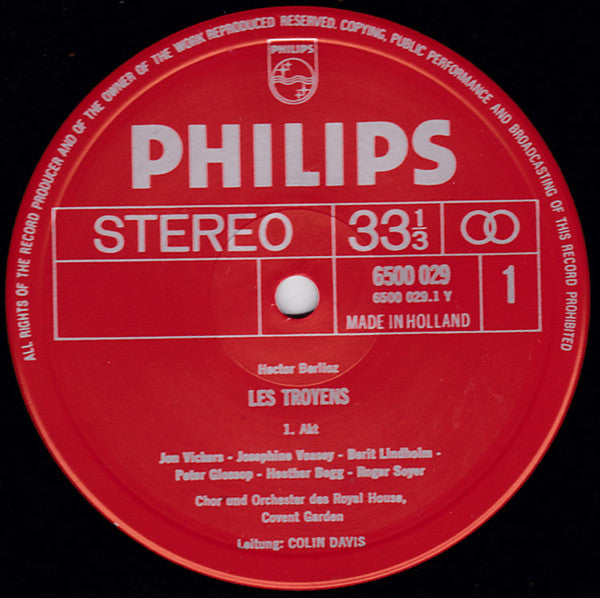 Berlioz* - Vickers*, Veasey*, Lindholm*, Royal Opera House Covent Garden Orchestra* & Chorus*, Colin Davis* : Les Troyens (5xLP + Box, Album)