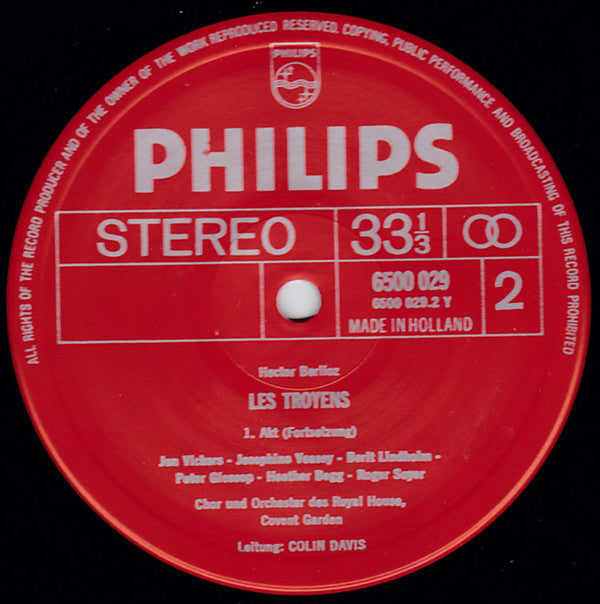 Berlioz* - Vickers*, Veasey*, Lindholm*, Royal Opera House Covent Garden Orchestra* & Chorus*, Colin Davis* : Les Troyens (5xLP + Box, Album)