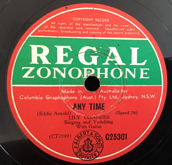 Lily Conners : Any Time / When Things Go Wrong  (Shellac, 10")