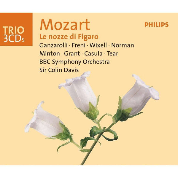 Wolfgang Amadeus Mozart - Wladimiro Ganzarolli • Mirella Freni • Ingvar Wixell • Jessye Norman • Yvonne Minton • Clifford Grant • Maria Casula • Robert Tear • BBC Symphony Orchestra • Sir Colin Davis : Le Nozze Di Figaro (3xCD, Album, RE, RM)